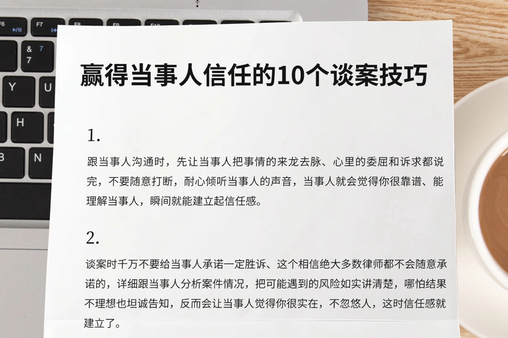 赢得当事人信任的10个谈案技巧
